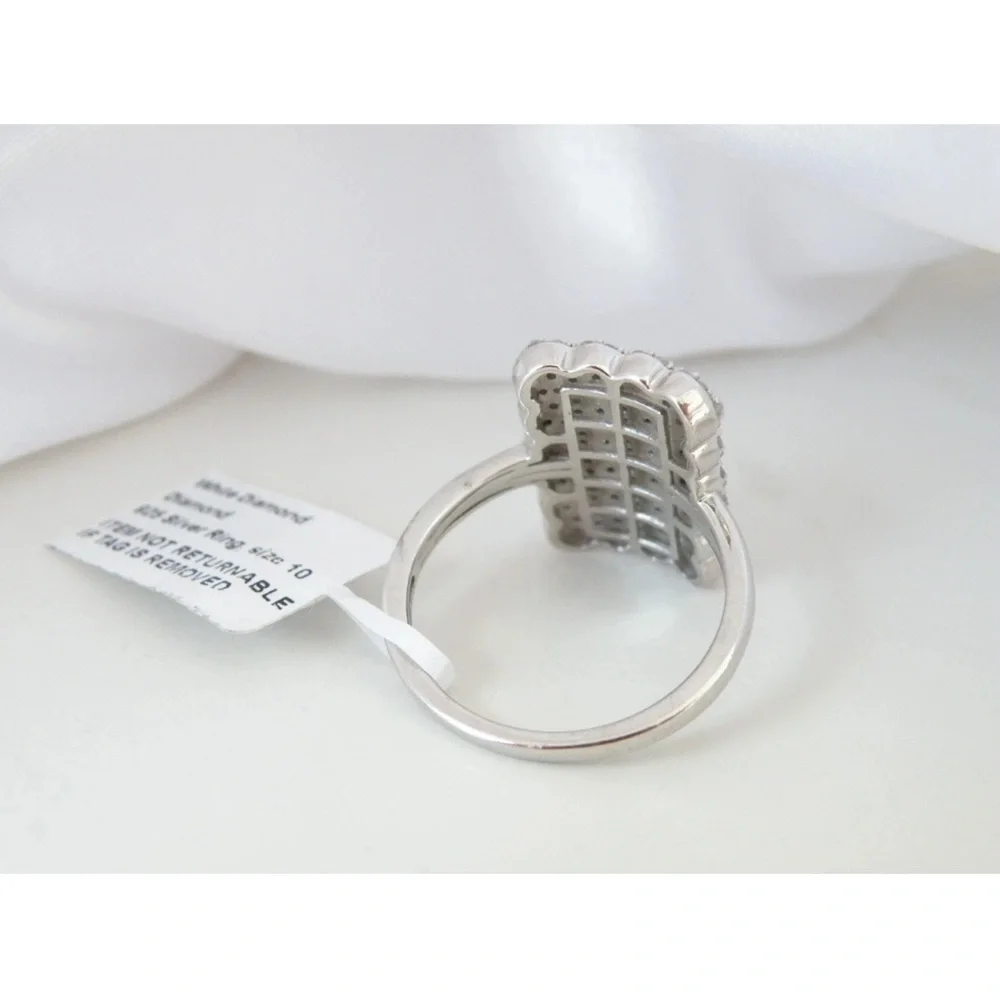 Elegant platinum over sterling silver 1carat natural diamonds - Picture 3 of 4